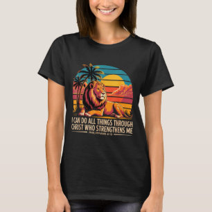 T-shirt Chrétiens Philipains 4 13 Lion de la force religie