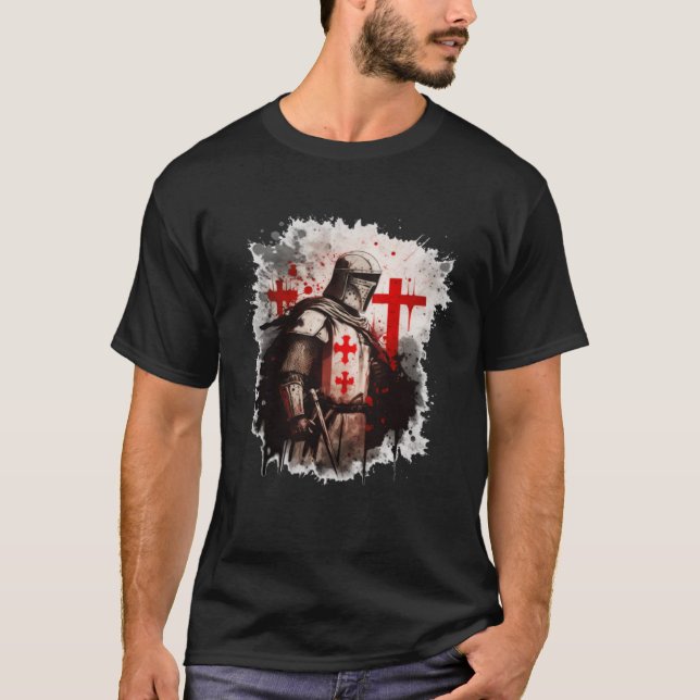 T-shirt Chrétiens Templier Chevaliers Templier Cross Pullo (Devant)