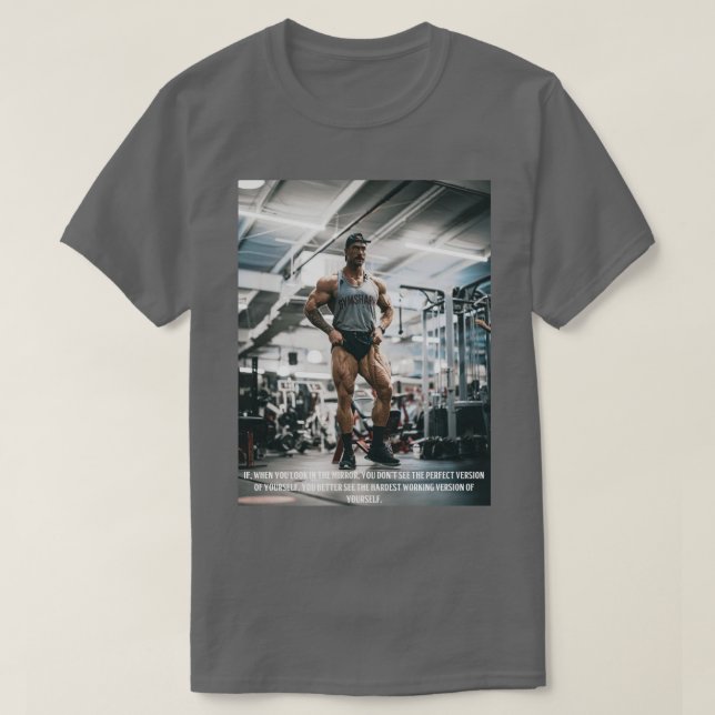 T-shirt Chris Bumstead Gym Motivation Poster Wall Art (Design devant)