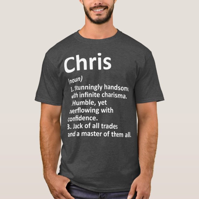 T-shirt CHRIS Définition Personnalized Nom Funny Venin (Devant)