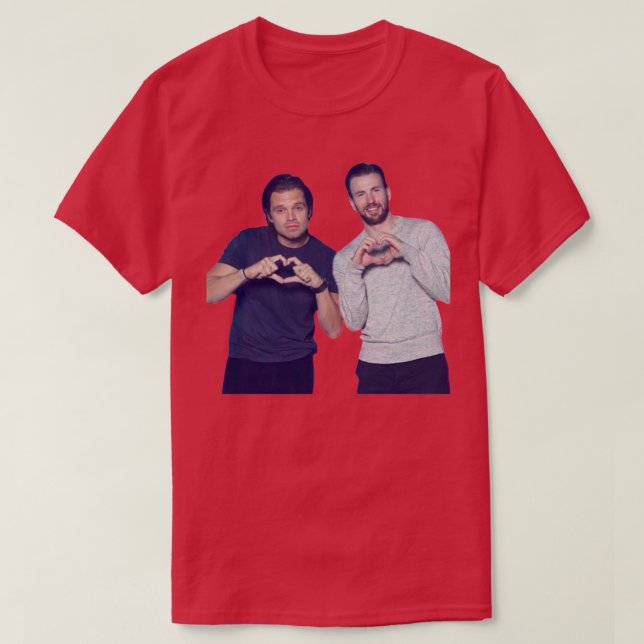 T-shirt Chris Evans Sebastian Stan Hearts (Design devant)