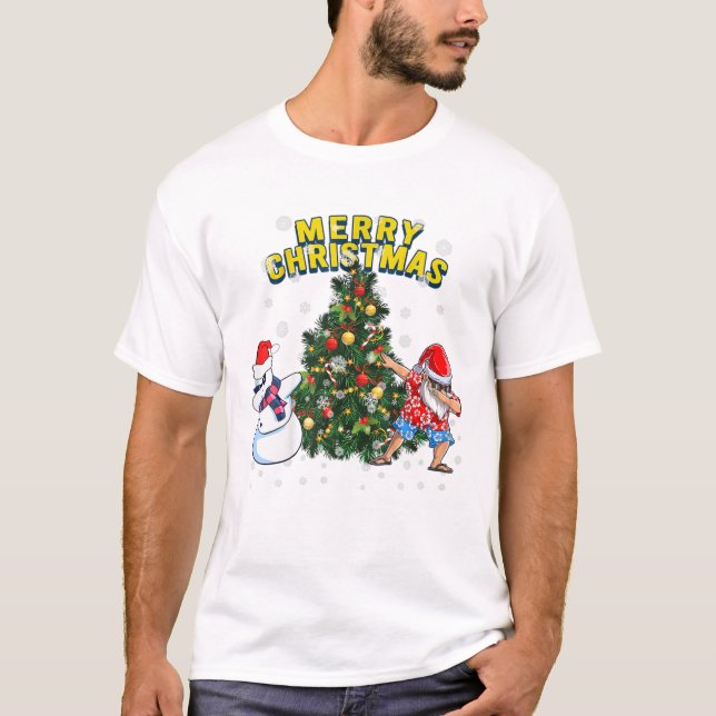 T-shirt Chrismas Dabbing Père Noël (Devant)