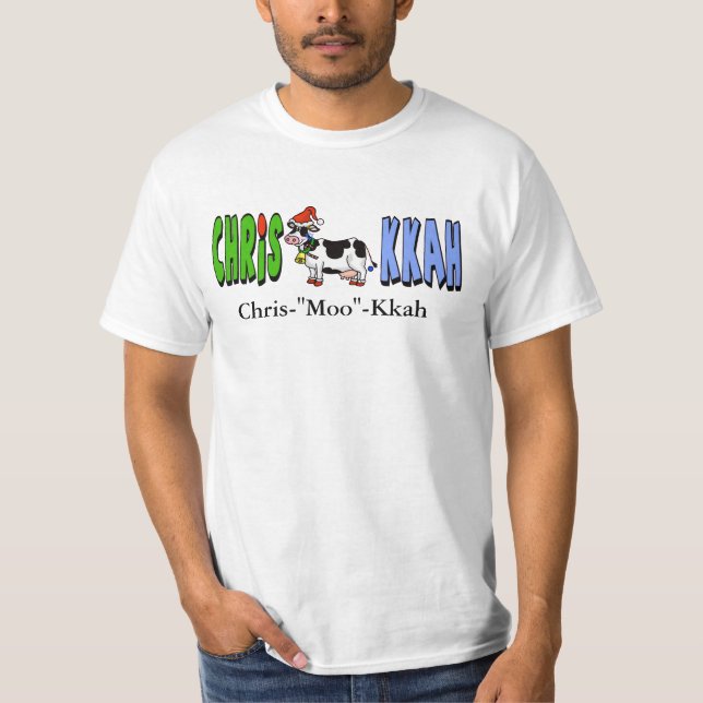 T-shirt Chrismukkah Cow (Devant)