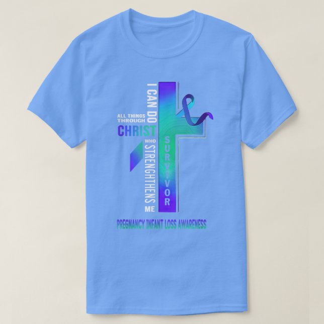 T-shirt Christ Crossing Grossesse bébé perte de conscience (Design devant)