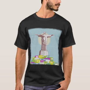 T-shirt Christ le Rédempteur affiche de voyage Favela