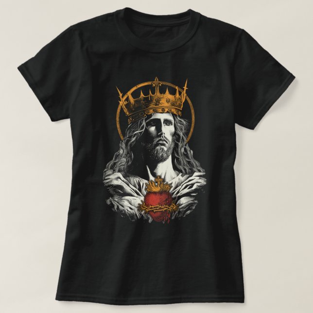 T-shirt Christ le roi Chemise catholique, Jésus chrétien (Design devant)