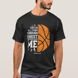 T-shirt Christ me renforce Religieux Christian Basketba