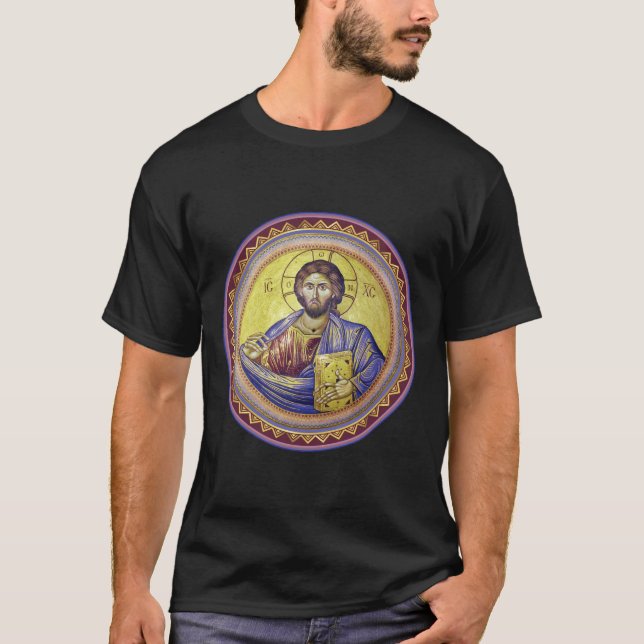 T-shirt Christ Pantocrator icône orthodoxe (Devant)