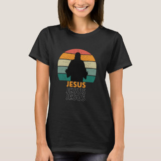 T-shirt Christ Silhouette Retro Sunset