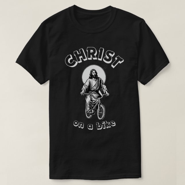 T-SHIRT CHRIST SUR UN VÉLO ! (Design devant)