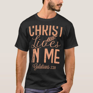 T-shirt Christ vintage Vit En Moi Galates 2 20