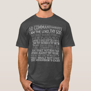 T-shirt Christian10 Commandements Dix Décalogue Bible Tee