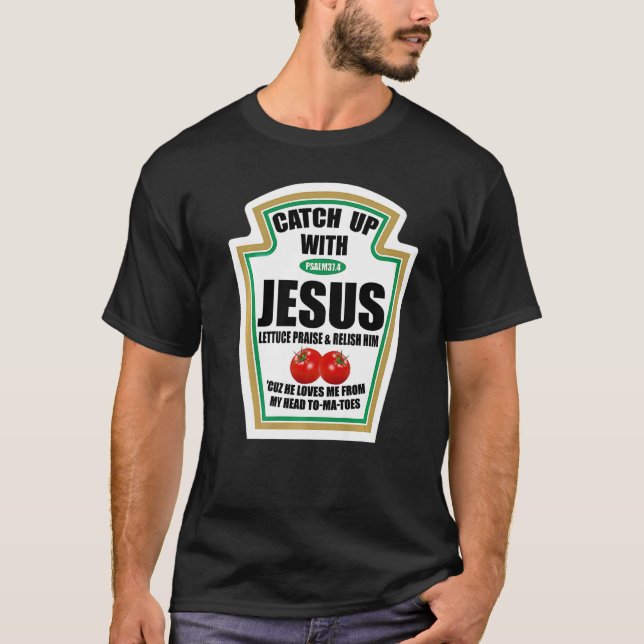 T-shirt Christian Accroche Avec Jésus Psaume 374 (Devant)