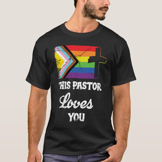 T-shirt Christian Ally Inclusive Pride Clergy This Pastor  (Devant)