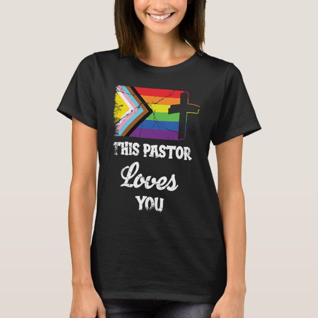 T-shirt Christian Ally Inclusive Pride Clergy This Pastor  (Devant)
