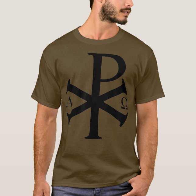 T-shirt Christian Alpha Omega Chi Rho pour le christianism (Devant)
