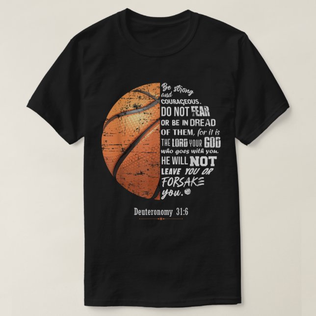 T-shirt Christian Basketball Deutéronome verset bible Fait (Design devant)