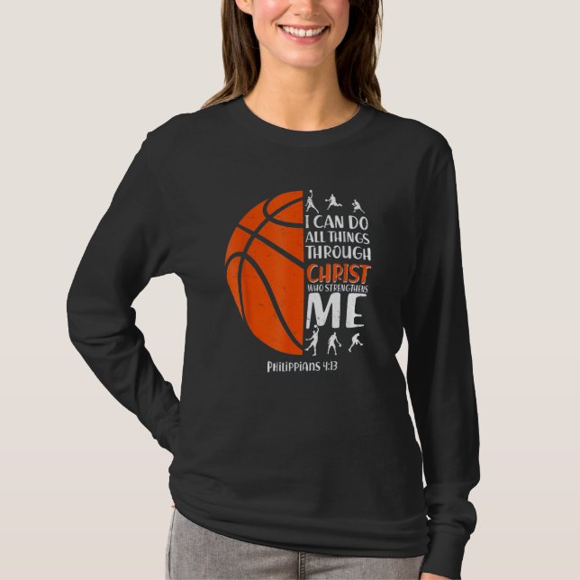 T-shirt Christian Basketball  Men Boys Kids Religious (Devant)