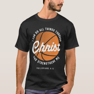 T-shirt Christian Basketball Religieux Philippiens 4:13