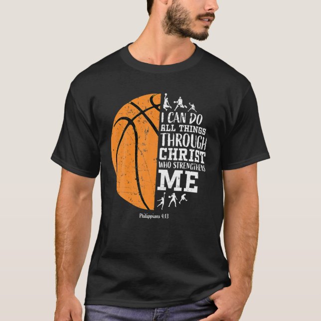 T-shirt Christian Basketball S Hommes Garçons Enfants Gif  (Devant)