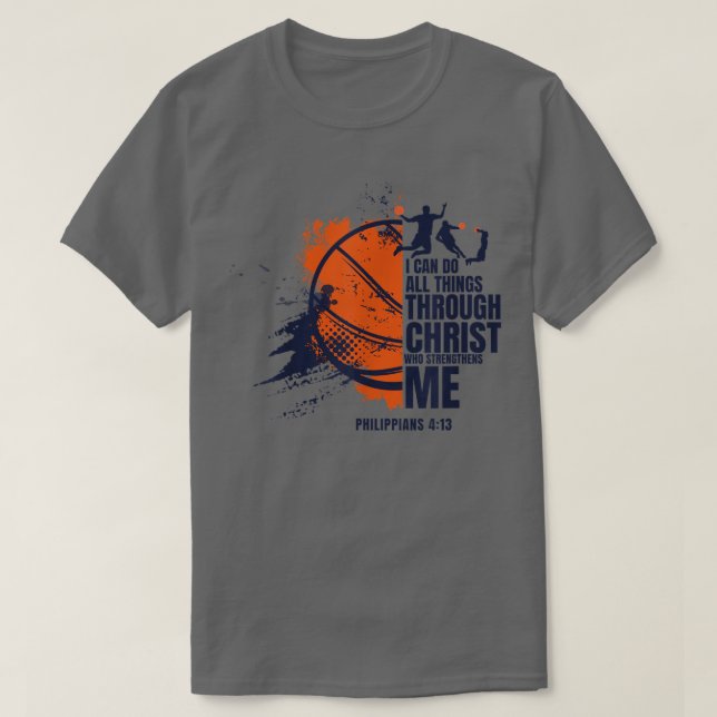 T-shirt Christian Basketball s Men Boys Kids Religious Gif (Design devant)