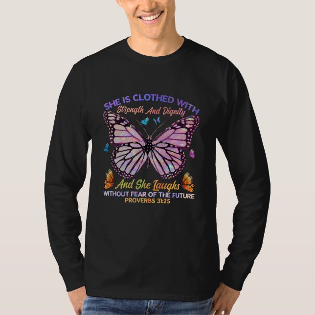 T-shirt Christian Bible Verse Butterfly Jesus Believers Wo (Devant)