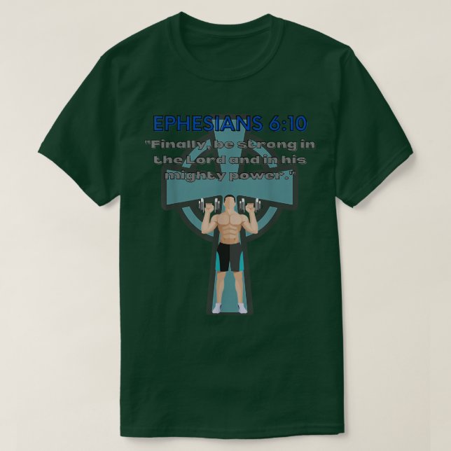 T-shirt Christian Bible Verse Entraînement Fitness Gym Gea (Design devant)