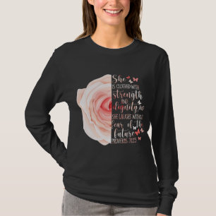 T-shirt Christian Bible Verse Proverbes 3125 Fleur Rose
