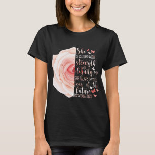 T-shirt Christian Bible Verse Proverbes 3125 Fleur Rose