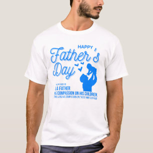 T-shirt Christian Blue Fête des pères Psaume 103:13 Écritu