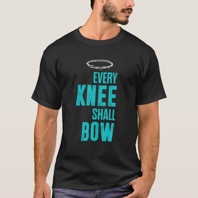 T-shirt Christian Chaque Genou Bow Romans Bible Verse (Devant)