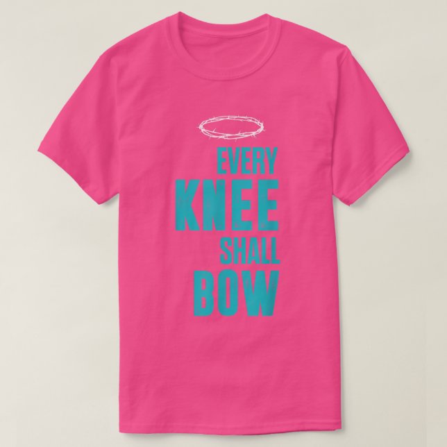 T-shirt Christian Chaque Genou Bow Romans Bible Verse (Design devant)
