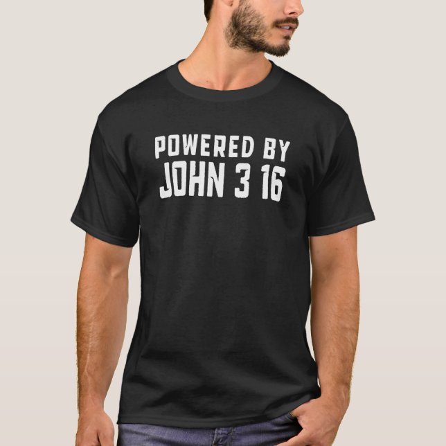 T-shirt Christian Christianity Powered by John 3 16 (Devant)
