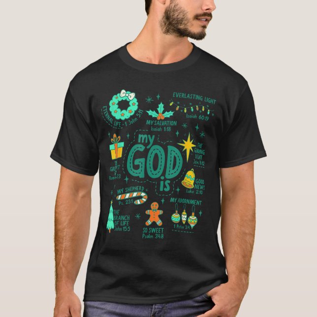 T-shirt Christian Christmas My God Is Jesus Is The Reason  (Devant)