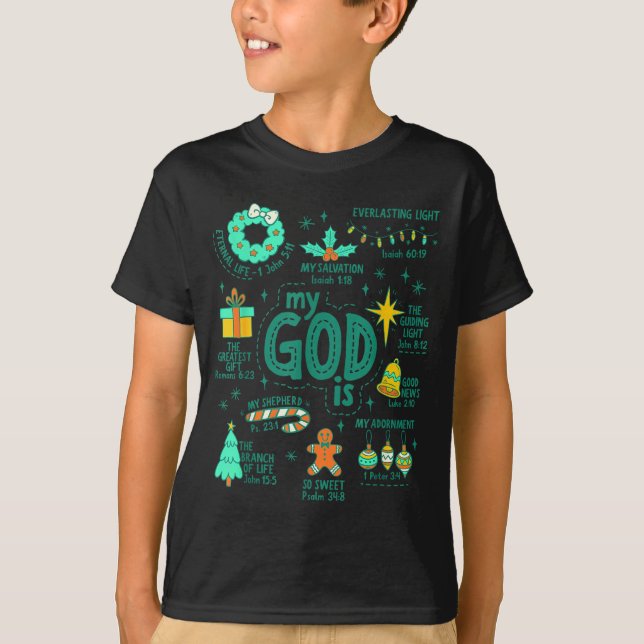 T-shirt Christian Christmas My God Is Jesus Is The Reason  (Devant)