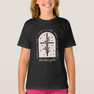 T-shirt Christian cite juste une fille qui aime Jésus noir