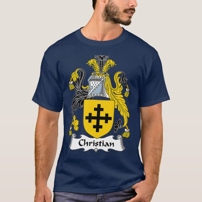 T-shirt Christian Coat d'armoiries Famille Crest (Devant)