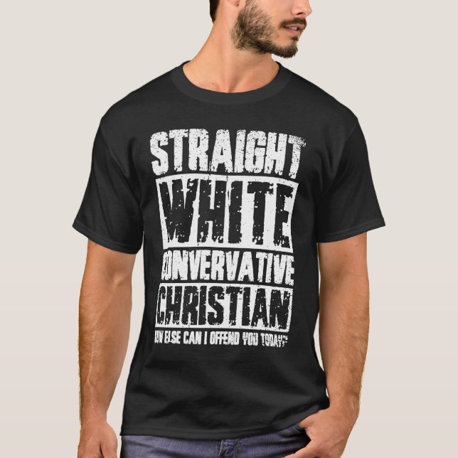 T-shirt Christian conservateur blanc droit (Devant)
