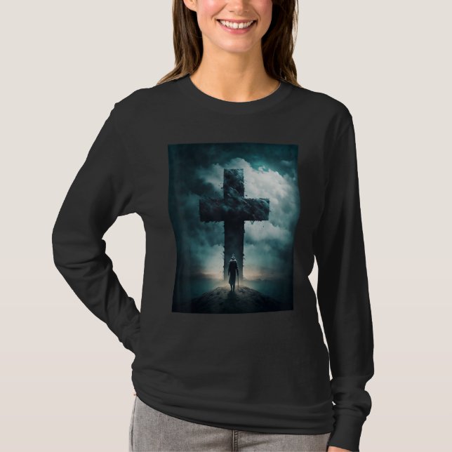 T-shirt Christian Cross Faith and Prayer (Devant)