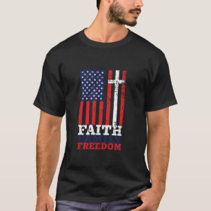 T-shirt Christian Cross Foi Famille Liberté USA Amérique F