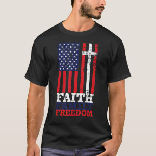 T-shirt Christian Cross Foi Famille Liberté USA Amérique F