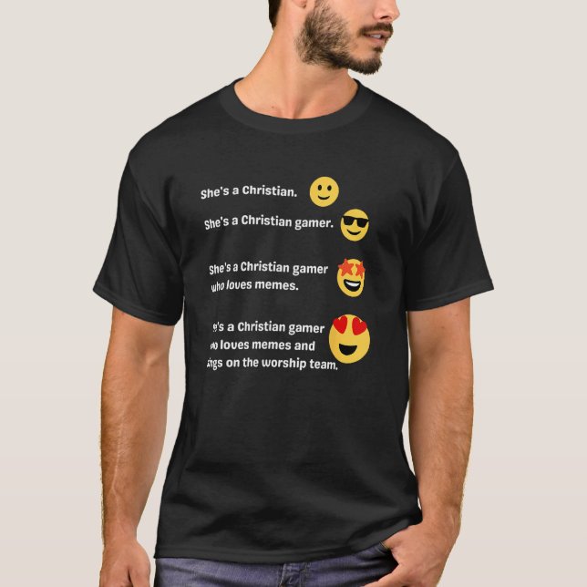 T-shirt Christian Dating Goals Gamer Worship Team Church J (Devant)