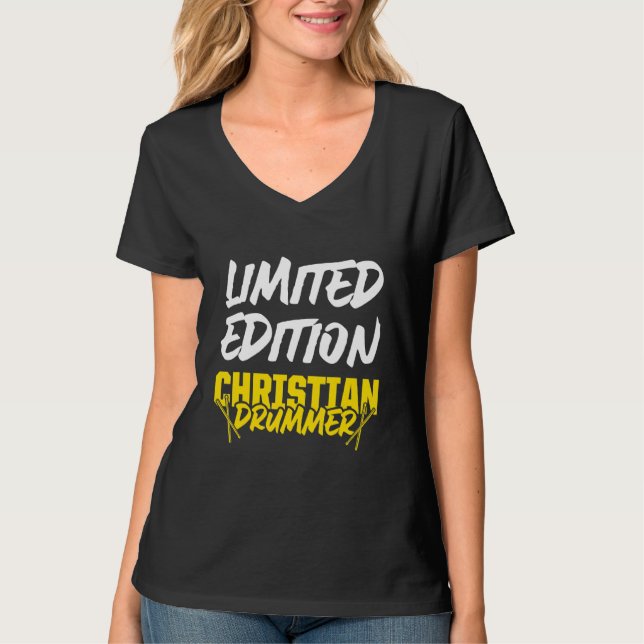 T-shirt Christian Drummer Church Adoration Drum Player 62 (Devant)