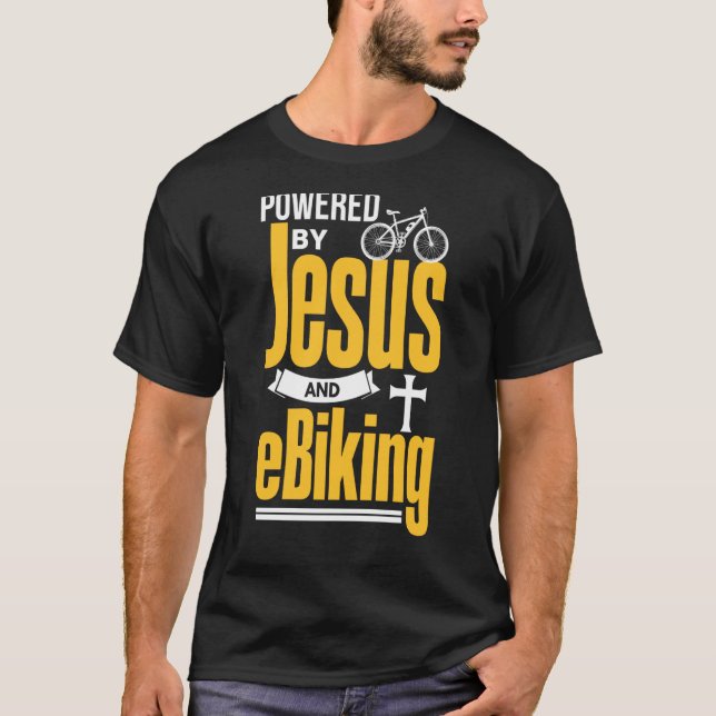 T-shirt Christian E Biker Jesus Bike Electric Bike E Biki (Devant)