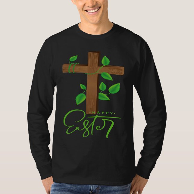 T-shirt Christian Easter  for men women HAPPY EASTER CROSS (Devant)