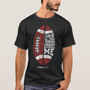 T-shirt Christian Football Je peux faire toutes choses Foi