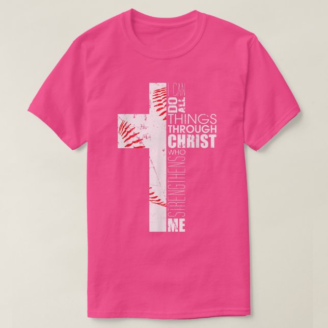 T-shirt Christian Gifts Boys Baseball Religious Verse Cros (Design devant)