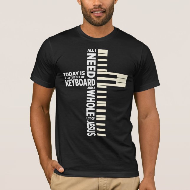 T-shirt Christian Keyboard Musician Jesus Lover Band (Devant)