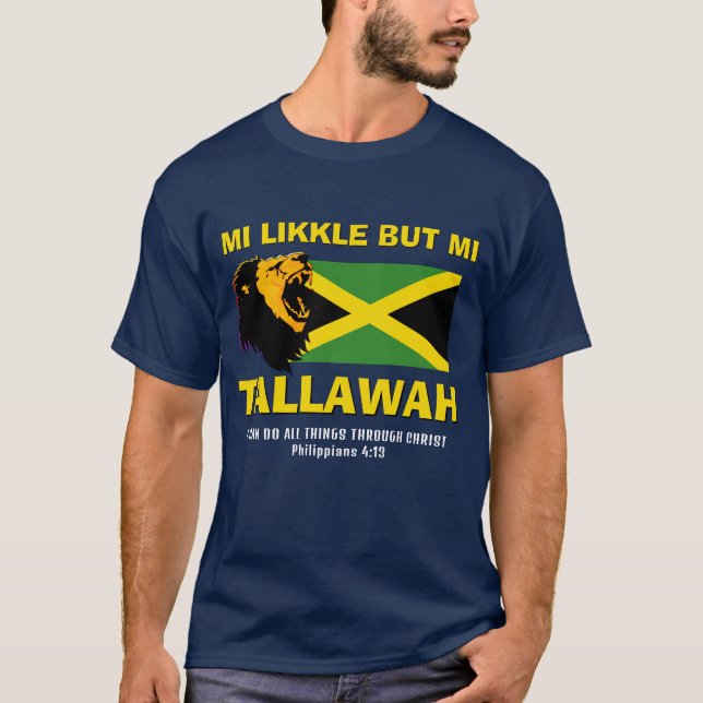 T-shirt Christian MI LIKKLE MAIS MI TALLAWAH Jamaïque Drap (Devant)
