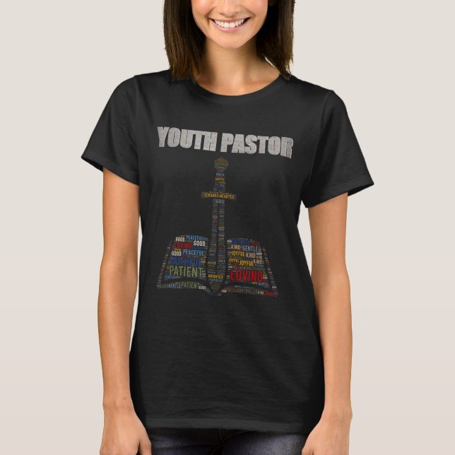 T-shirt Christian Minister Word Cloud Youth Pastor Appreci (Devant)